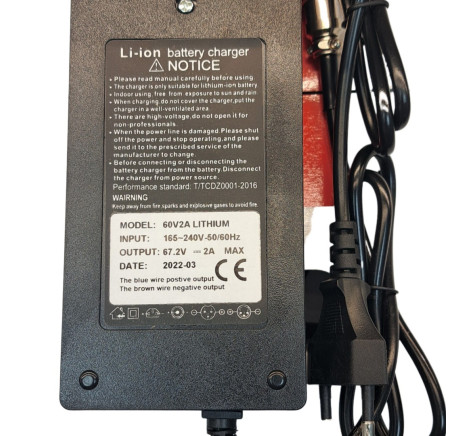 VSETT 10+ charger 67,2V 2A (For 60V battery)