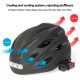 Bicycle helmet with led light - M White