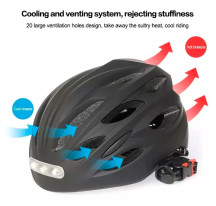 Bicycle helmet with led light - M White