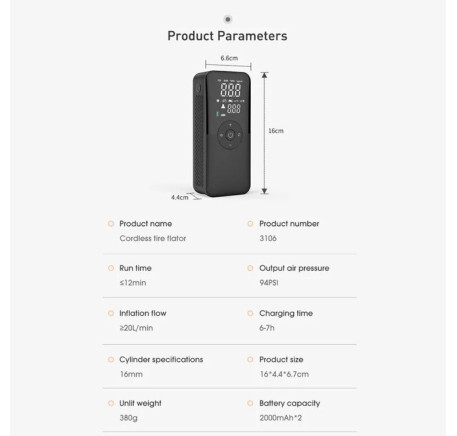 Išmani elektrinė pompa XIAOMI Mi Portable Air Pump