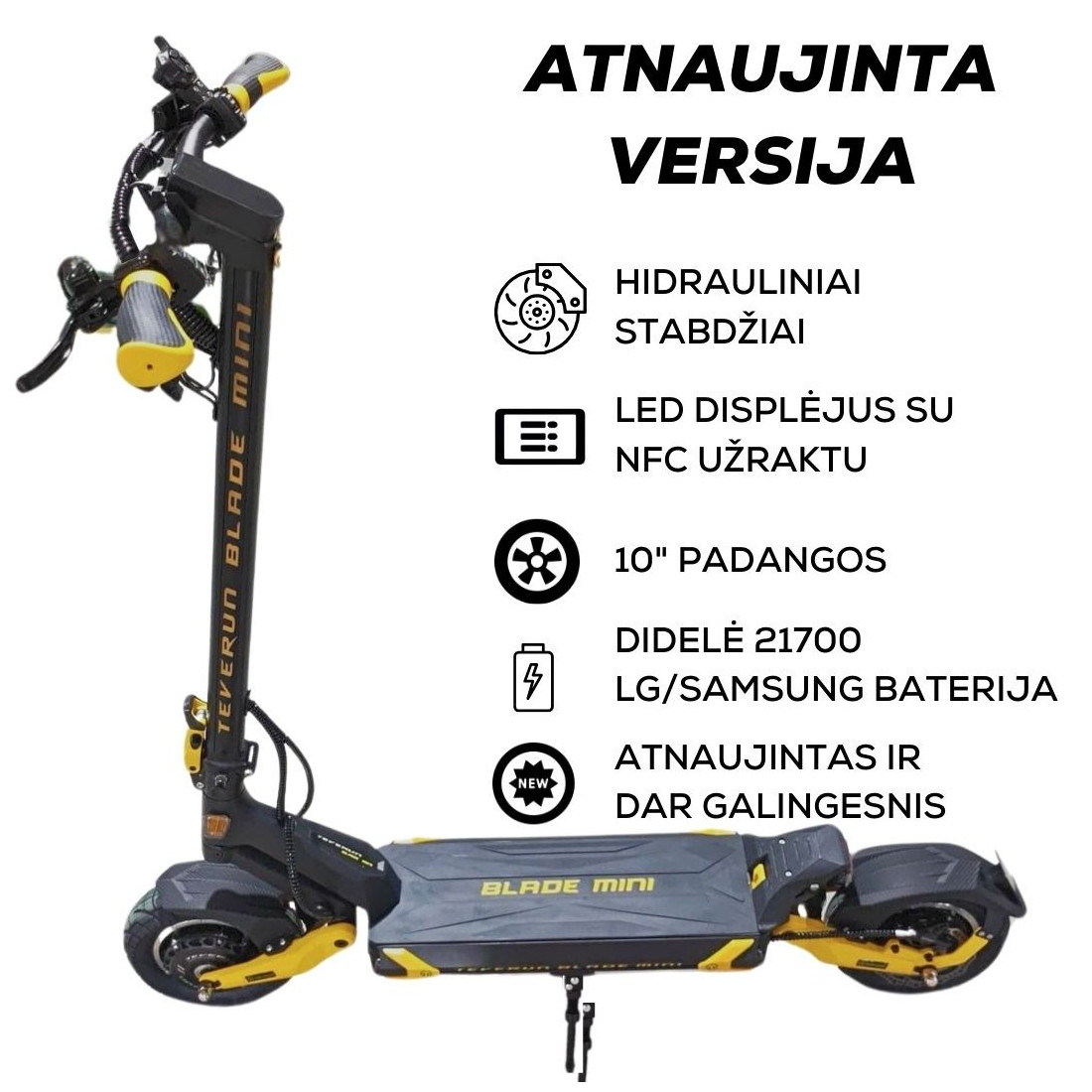 elektrinis paspirtukas TEVERUN BLADE MINI 15.6Ah