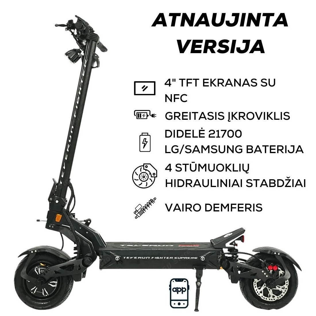 elektrinis paspirtukas TEVERUN BLADE MINI 15.6Ah