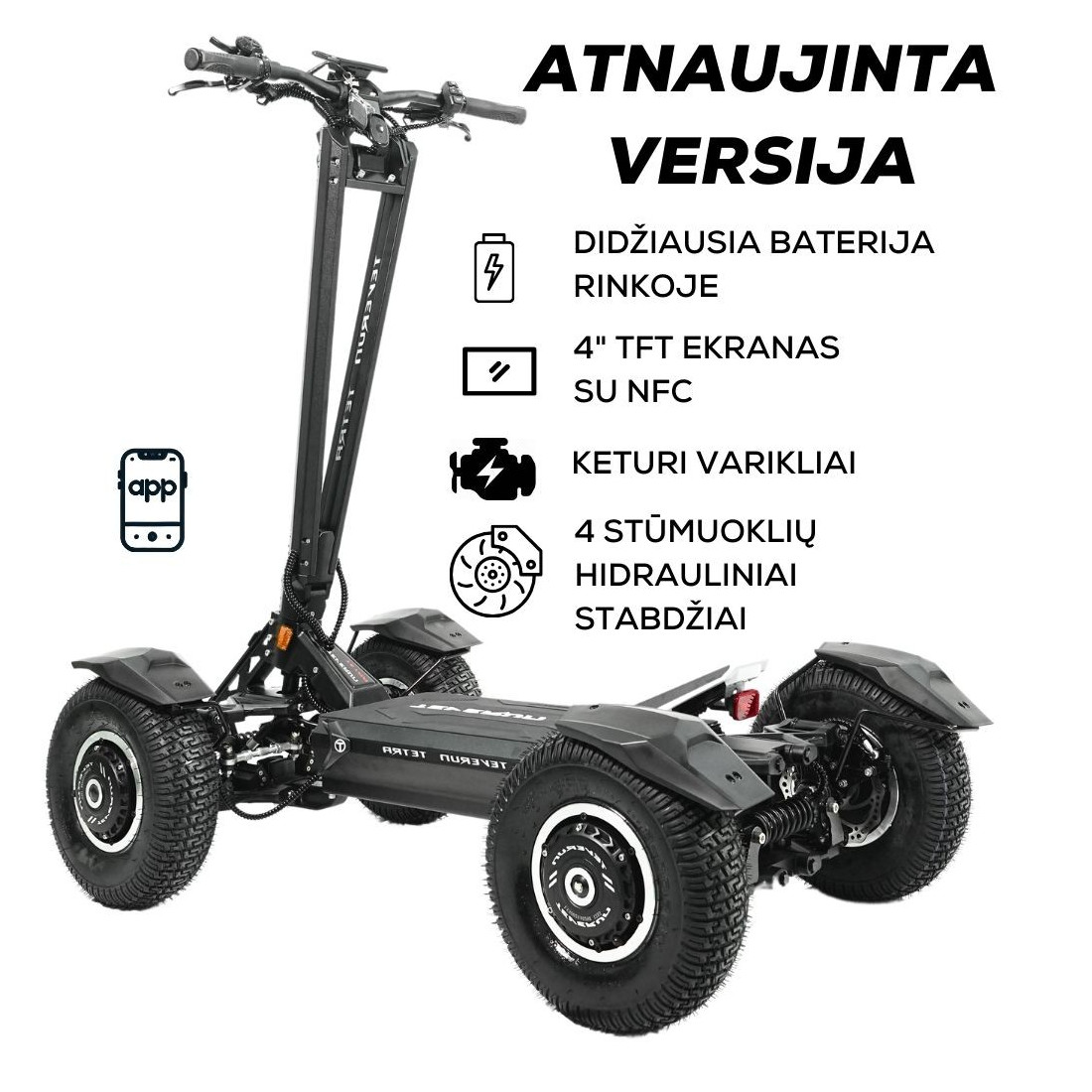 TEVERUN FIGHTER SUPREME 7260R 60Ah electric scooter | UPDATED Version 2024 (2nd Gen) | with APP and SMART BMS