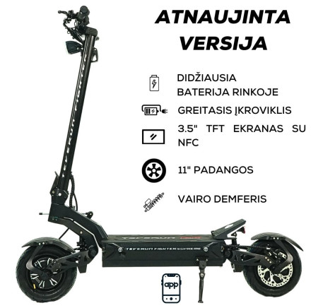 TEVERUN FIGHTER SUPREME 7260R 60Ah electric scooter | UPDATED Version 2024 (2nd Gen) | with APP and SMART BMS