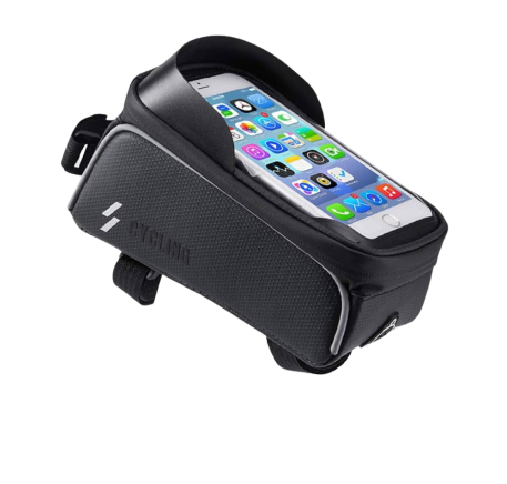 Phone holder/bag on the bike frame
