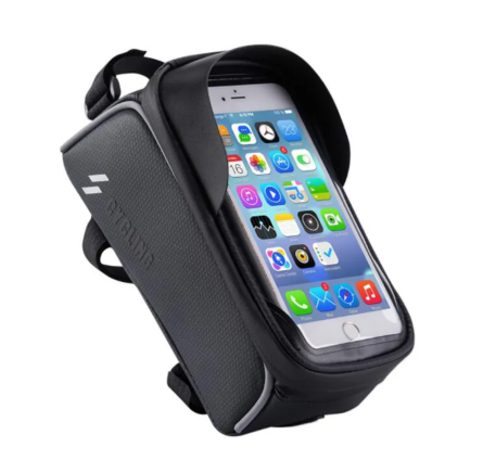 Phone holder/bag on the bike frame