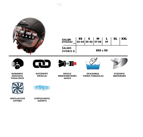 JET FRV helmet with graphite grey visor