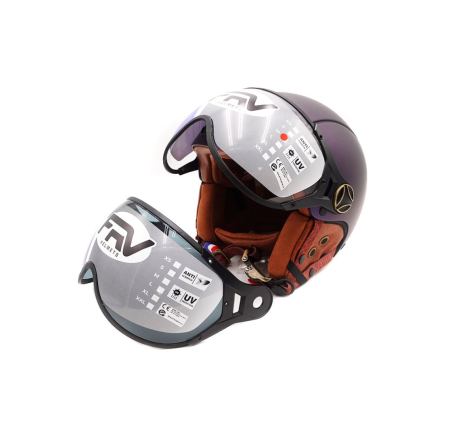 JET FRV helmet with visor, chameleon color