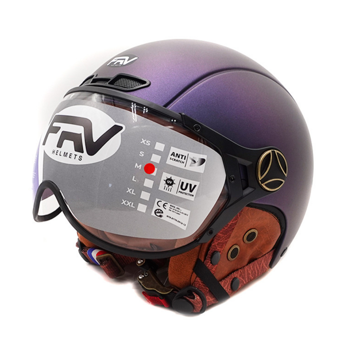 JET FRV helmet with visor, chameleon color