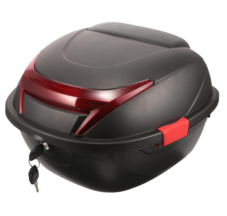 Universal scooter/chopper rear trunk with keys