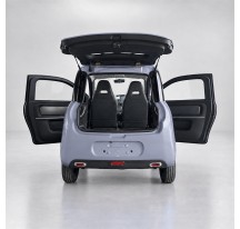 RIDE-E LUMA Grey — open doors and luggage access (AI studio visual)
